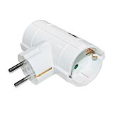 Schuko Adaptor (T) 2 Sockets White