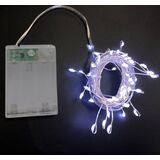 50 micro LED string light-silver wire battery operated Static Cool white IP20
