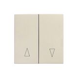 Shutter control switch 2way gangs beige, without mechanism, without frame