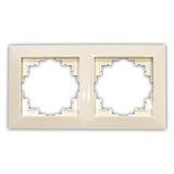 Two way ABS beige frame, without mechanism, without gangs