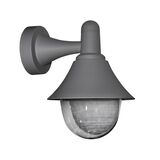 WALL MOUNT FIXTURE PC DOWN E27 IP44 GREY