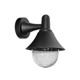 WALL MOUNT FIXTURE PC DOWN E27 IP44 BLACK