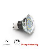 LED ΛΑΜΠΑ GU10 ΓΥΑΛΙΝΟ 5W 230V 105° ΝΤΙΜΑΡΙΖ.3ΕΠΙΠΕΔΩΝ ΘΕΡΜΟ