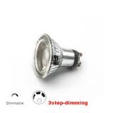 LED ΛΑΜΠΑ GU10 ΓΥΑΛΙΝΟ 6W 230V 40° ΝΤΙΜΑΡ.3 ΕΠΙΠΕΔΩΝ ΘΕΡΜΟ