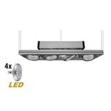 Hanging fixture XF004GR AR111 with lamp 4x50W 12V & ballast grey