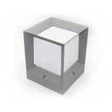 Ground Aluminum Square mega Lighting Fitting D220 h270 7321 E27 IP44 milky PC grey body