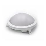 Led bulkhead wallmounted light round PP body, PC cover,IP54 12W D:21cm 230V 4000k white