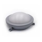 Led bulkhead wallmounted light round PP body, PC cover,IP54 12W D:21cm 230V 4000k grey