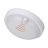 Led bulkhead ceiling mounted light round with PIR sensor, PP base, PC cover,IP54 18W Φ200x55mm 230V 4000k white