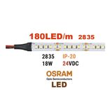 Led strip 5m 24VDC 18W/m 180LED/m cold white IP20