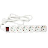 Multisocket with 3x1mm² 1.5m cable 6schuko white