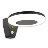 SOLAR GARDEN LIGHT WITH INFRARED MOTION DETECTOR IP44 ALUMINIUM BLACK