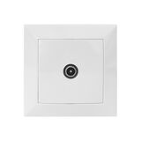 Complete Socket IP20 Single TV insert (Intermediate) TV dia.9.5mm White