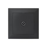 Complete Socket IP20 Single TV insert (Terminal) TV dia.9.5mm Anthracite