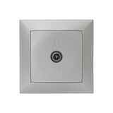 Complete Socket IP20 Single TV insert (Terminal) TV dia.9.5mm Silver