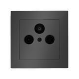 Complete Socket IP20 TV+FM+SAT insert (Terminal) TV-FM dia.9.5mm Anthracite