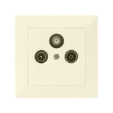 Complete Socket IP20 TV+FM+SAT insert (Intermediate) TV-FM dia.9.5mm Beige