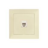 Complete Socket IP20 insert for telephone socket 1xRJ11(6/4) Beige