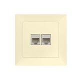 Complete Socket IP20 insert for socket RJ11+RJ45 CAT6 Beige