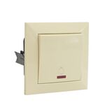 Complete Doorbell switch with light, 10A Beige