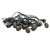 GARLAND EXTENDED 10M WITH 10 LAMPHOLDERS E27 2X0,75MM IP44 BLACK