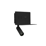 LED ΑΠΛΙΚΑ & ΣΠΟΤ ΤΟΙΧΟΥ ΟΡΘΟΓΩΝΙΑ 6W ΜΑΥΡΗ ΜΕ ΘΥΡΑ USB