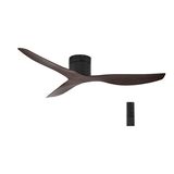 Ceiling Fan without light ABS Φ1,32m 32W with controller black with wallnut blades