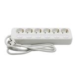 ΠΟΛΥΠΡΙΖΟ ΜΕ ΚΑΛΩΔΙΟ 3x1.5mm² 1.5μ 6 ΣΟΥΚΟ,6 ΔΙΑΚΟΠΤΕΣ ΛΕΥΚΟ