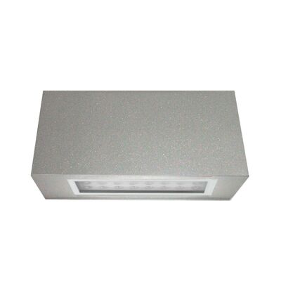 Wall mounted Aluminum 2side Rectangular lighting fitting 7060 26Led IP54 grey body warm white