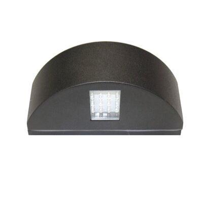 Wall mounted Aluminum 1side semicircle lighting fitting 7015 20led IP54 black body warm white