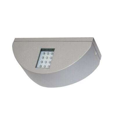 Wall mounted Aluminum 1side semicircle lighting fitting 7015 20led IP54 grey body blue