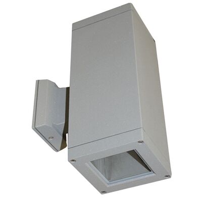 Wall mounted Aluminum Square Up-Down 108x108mm Spot lighting fitting 7164 E27 IP44 E27 grey