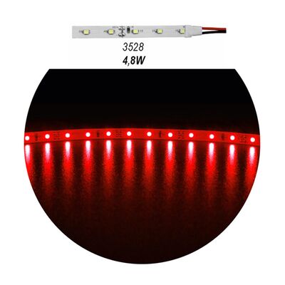 Led Strip Adhesive White PCB 5m12VDC 4.8W/m 2835 60L/m Red IP20