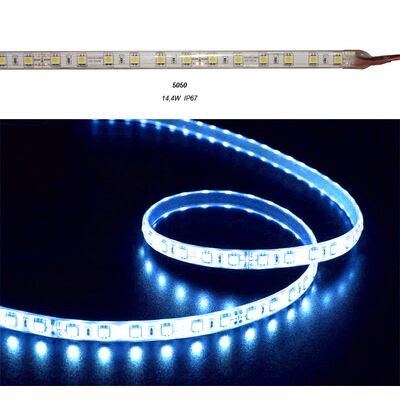 ΤΑΙΝΙΑ LED 5m 24VDC 14.4W/m 5050 60LED/m ΜΠΛΕ IP67