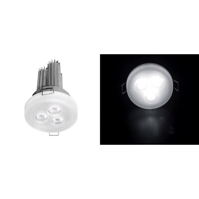 ΣΠΟΤ ΧΩΝΕΥΤΟ ΓΥΑΛΙ ΟΠΑΛΙΝΑ LED ΙΣΧΥΟΣ 3x3W 60° ΨΥΧΡΟ