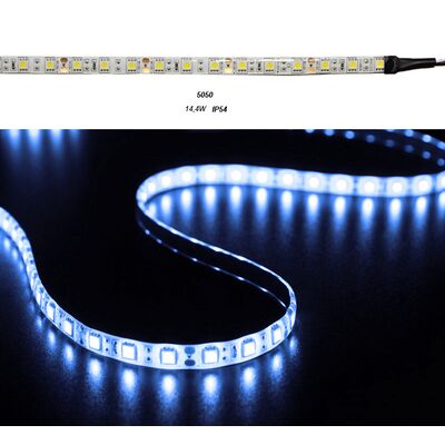 Led Strip Adhesive White PCB 5m12VDC 14.4W/m 5050 60L/m Blue IP54