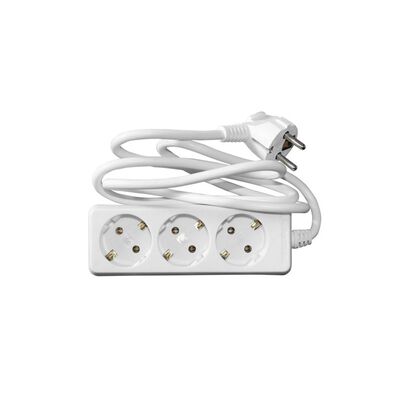 Multisocket with 3x1mm² 1.5m cable 3schuko white