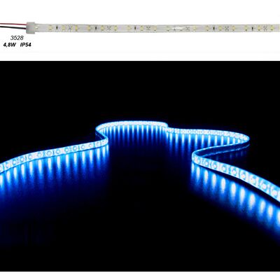 ΤΑΙΝΙΑ LED 5m 12VDC 4.8W/m 3528 60LED/m ΜΠΛΕ IP54