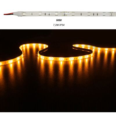 Led Strip Adhesive White PCB 5m12VDC 7.2W/m 5050 30L/m Amber IP54