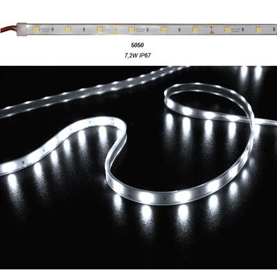 Led Strip White PCB 5m12VDC 7.2W/m 30L/m Cool White IP67