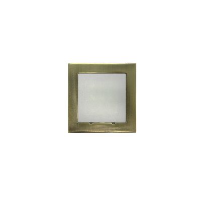 Wall mounted Lighting Fitting Square mini 9734 IP54 9Led 230V antique brass frame cool white