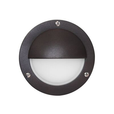 Wall/ceiling Aluminum Round light with shade 9092 IP54 230V 15Led grained rust body frosted glass cool white