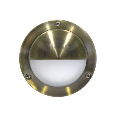 Wall/ceiling Aluminum Round light with shade 9092 IP54 230V 15Led antique brass body frosted glass cool white