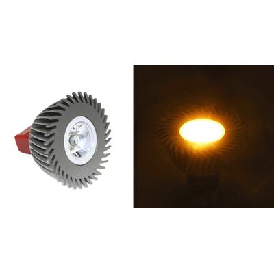 LED ΛΑΜΠΑ ΙΣΧΥΟΣ MR16 3W 12VAC/DC 1 Led 10° ΠΟΡΤΟΚΑΛΙ