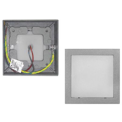 Wall mounted Lighting Fitting Square 9733 IP54 16Led 230V grey frame warm White