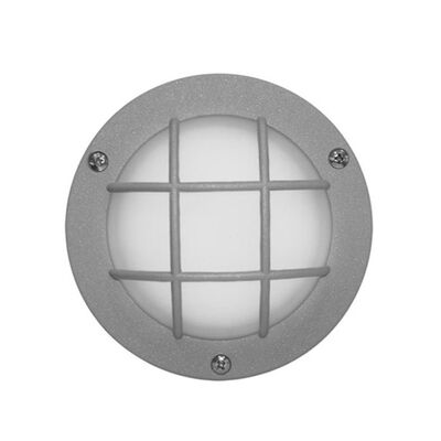 Wall/ceiling Aluminum Round light with net 9094 IP54 G9 230V grey body frosted glass