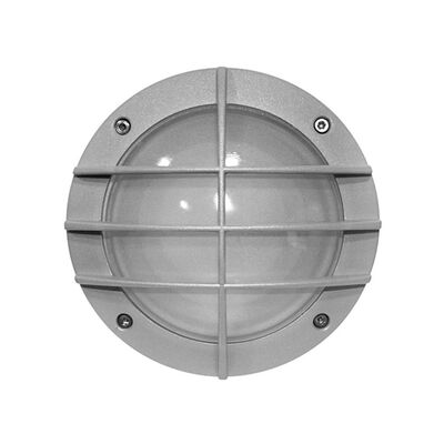 Wall/ceiling Aluminum Round light with net 9723 IP54 G9 230V grey body frosted glass