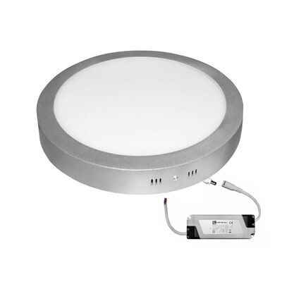 LED ΦΩΤΙΣΤΙΚΟ ΟΡΟΦΗΣ ΑΛΟΥΜΙΝΙΟΥ ΣΤΡΟΓΓΥΛΟ 24W 3000K ΑΣΗΜΙ