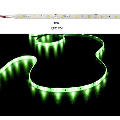 Led Strip Adhesive White PCB 5m12VDC 7.2W/m 30L/m Green IP54