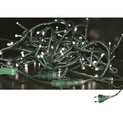 Extendable chain 100Led warm white with dark green PVC wire L:11,5mm with end plug 230V